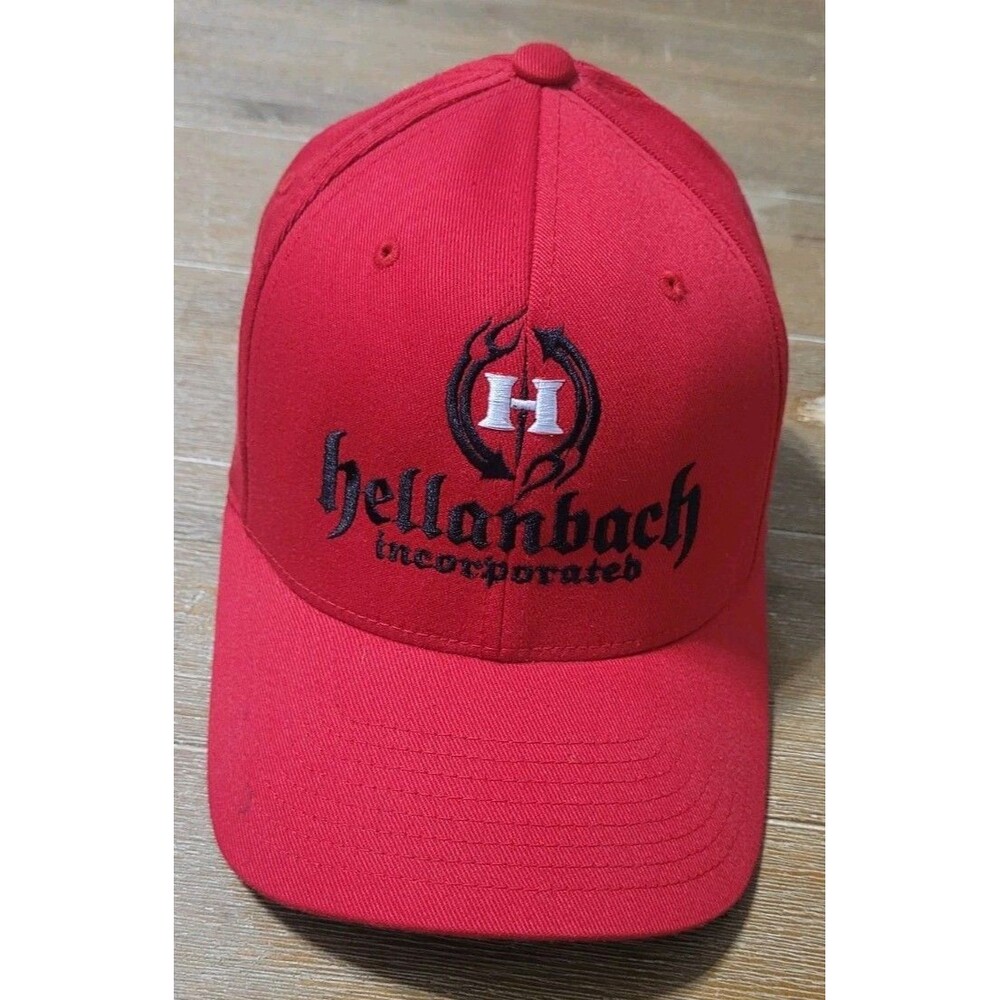 Hellanbach Incorporated Red Hat H1 Logo Flex Fit S/M Front& Back Black Logos Cap